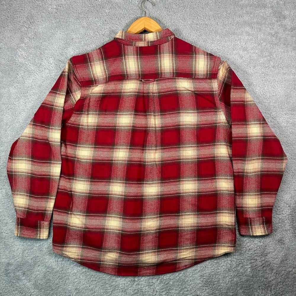 Orvis Big Bear Heavyweight Double Brushed Flannel Button Down Shirt Hand Warmer - Picture 3 of 15